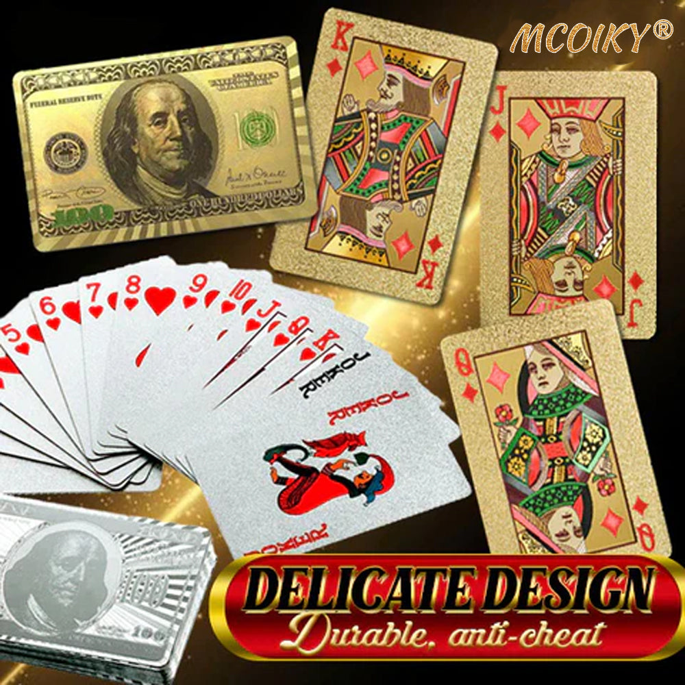 `MCOIKY® Gold Foil Deluxe Poker Card