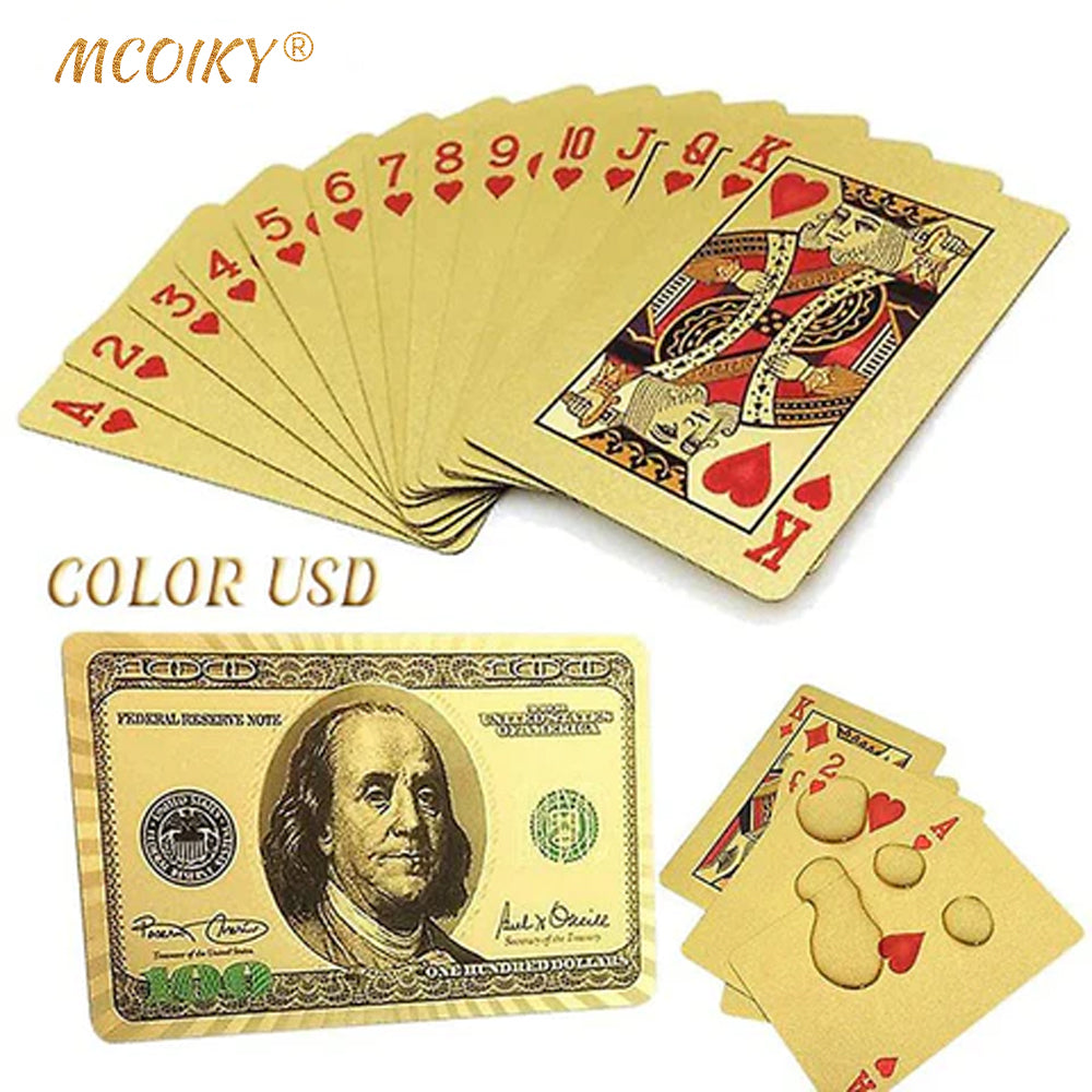 `MCOIKY® Gold Foil Deluxe Poker Card